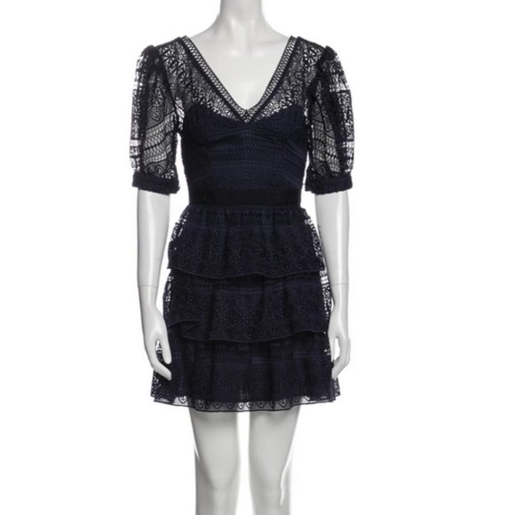 Self-Portrait V-Neck Mini Dress w/ Tags Size: XS
